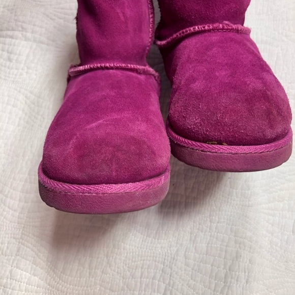 🔥SALE🔥 Fuchsia suede pull on faux fur lining boots kids Sz 3 - Picture 6 of 11
